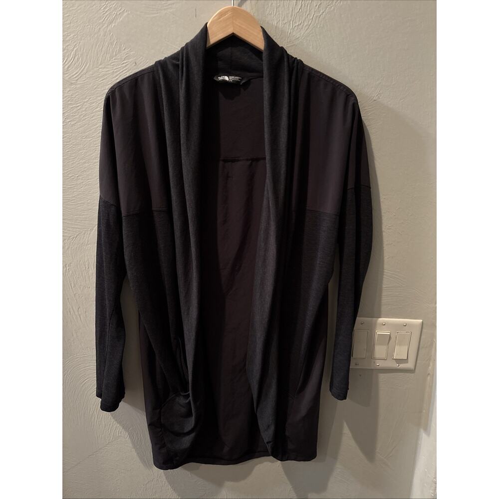 The North Face Cocoon Bat Wing Shrug Wool Blend Open Front Cardigan Sweater L/G